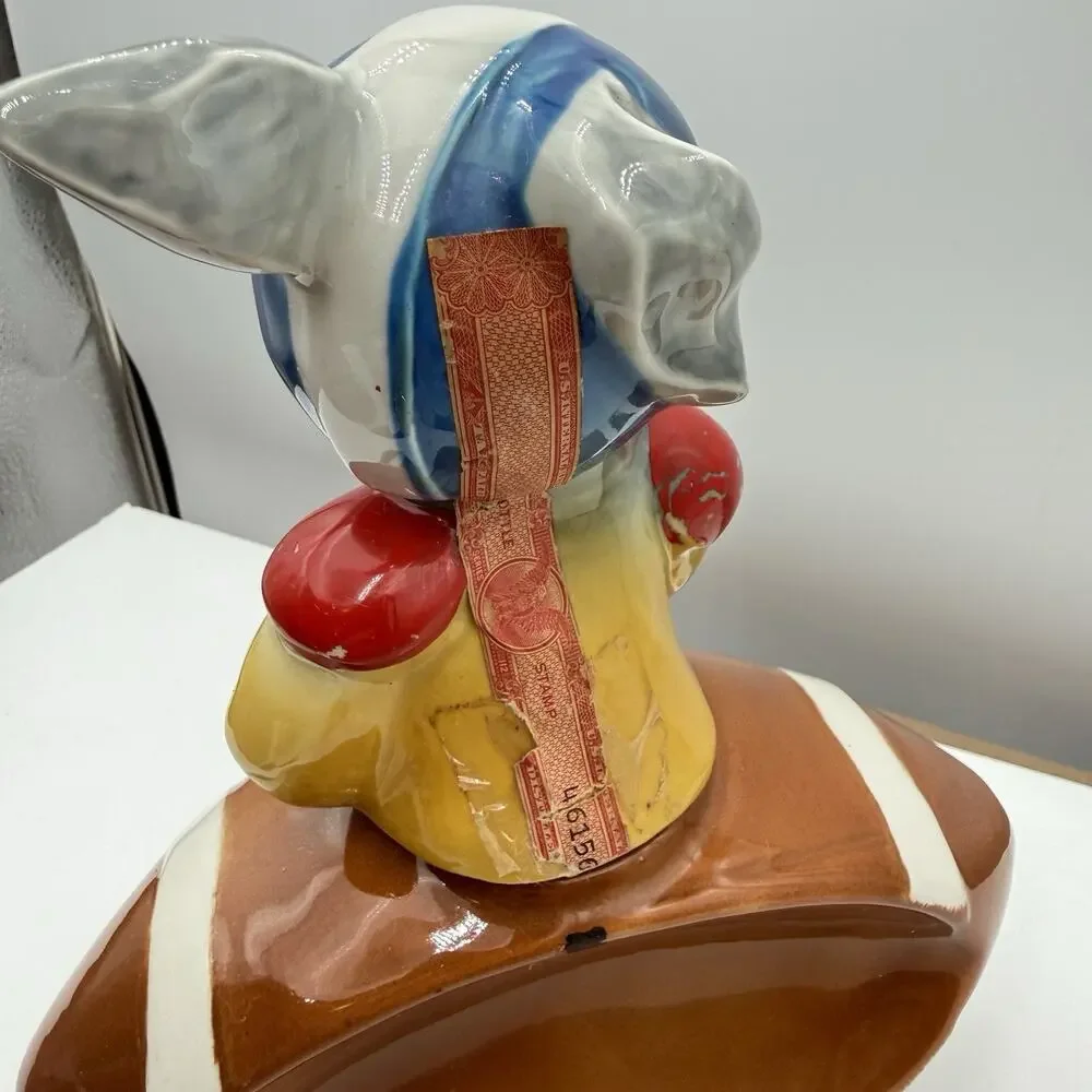 Vintage ‎ 1972 Jim Beam Decanter Democratic Donkey Football Jersey Blue Gray